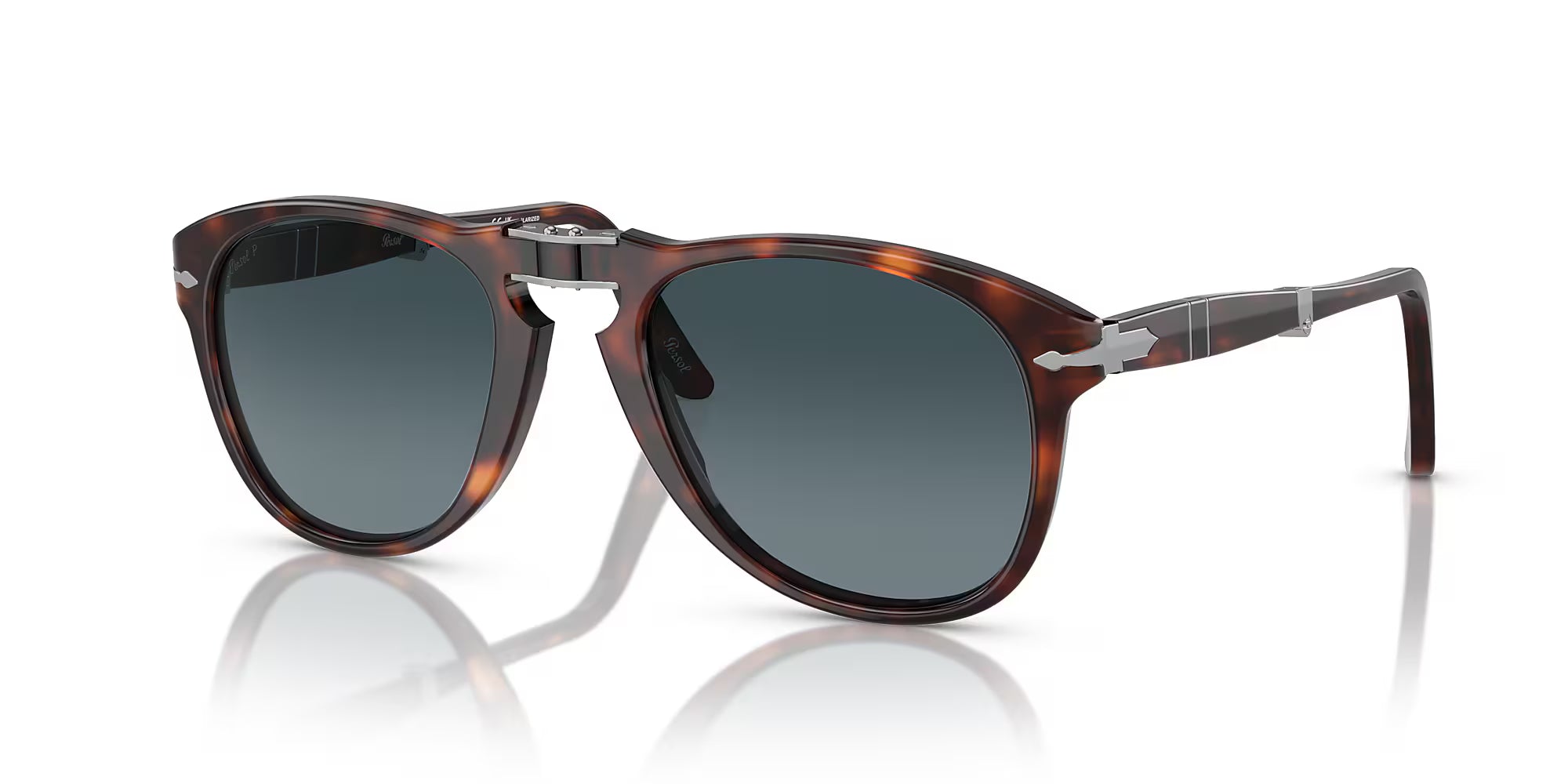 Persol - 714 Original - Folding Havana Frame with Polar Gradient Blue Lens