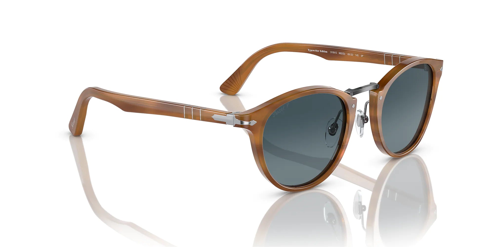 Persol - PO3108S - Striped Brown / Polar Gradient Blue