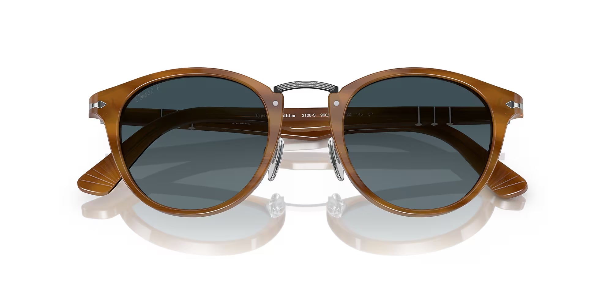 Persol - PO3108S - Striped Brown / Polar Gradient Blue