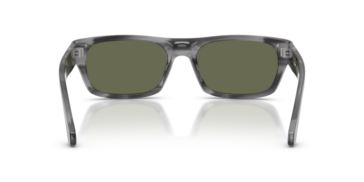 Persol - 0PO3398S - Striped Grey & Green Polarized Lens