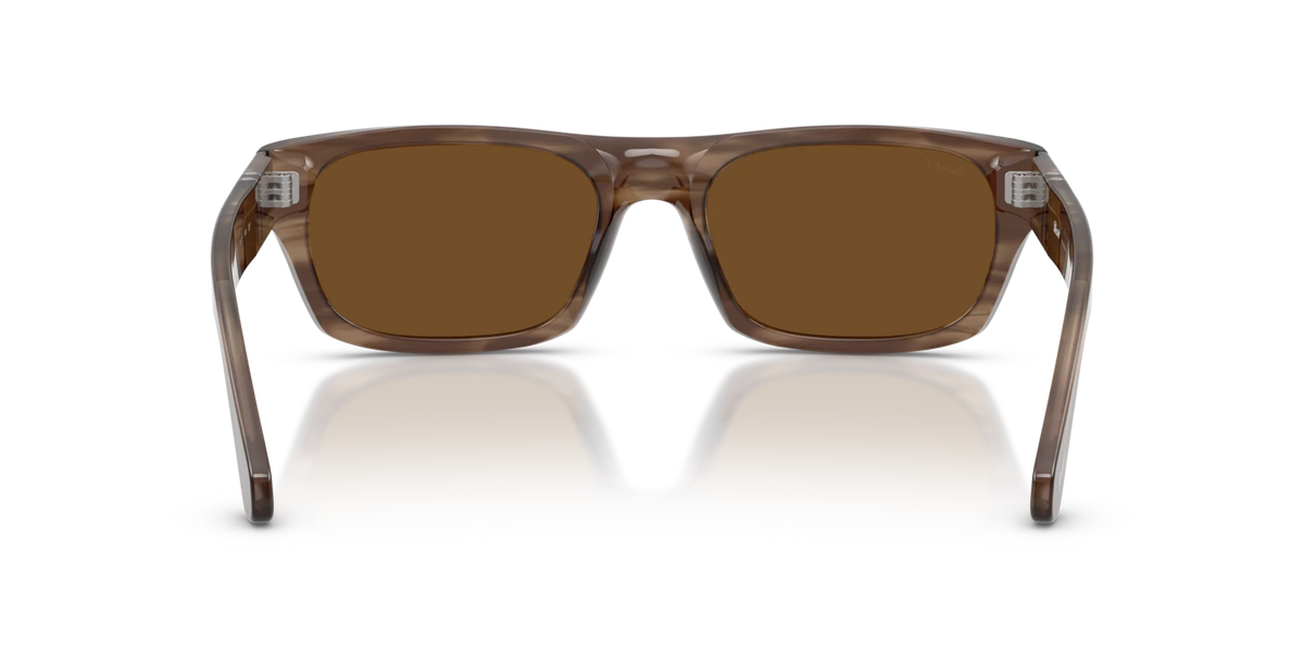 Persol - 0PO3398S - Striped Brown & Brown Polar Lens