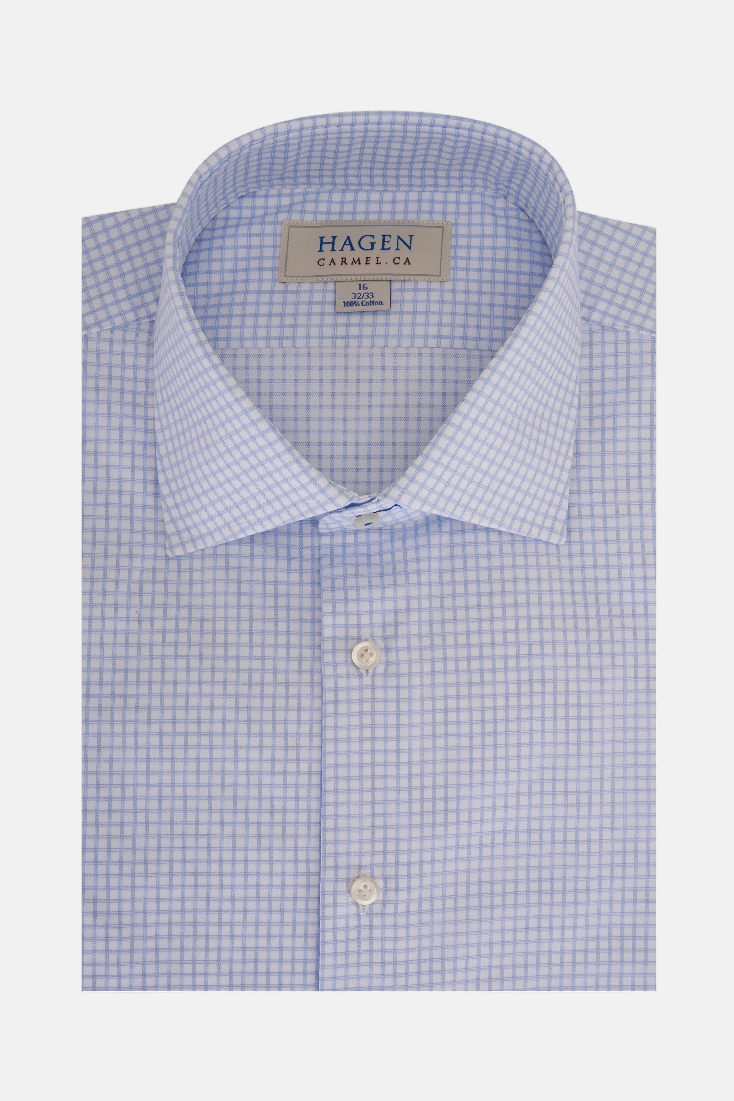 Hagen - Blue Small Graph Check Dress Shirt