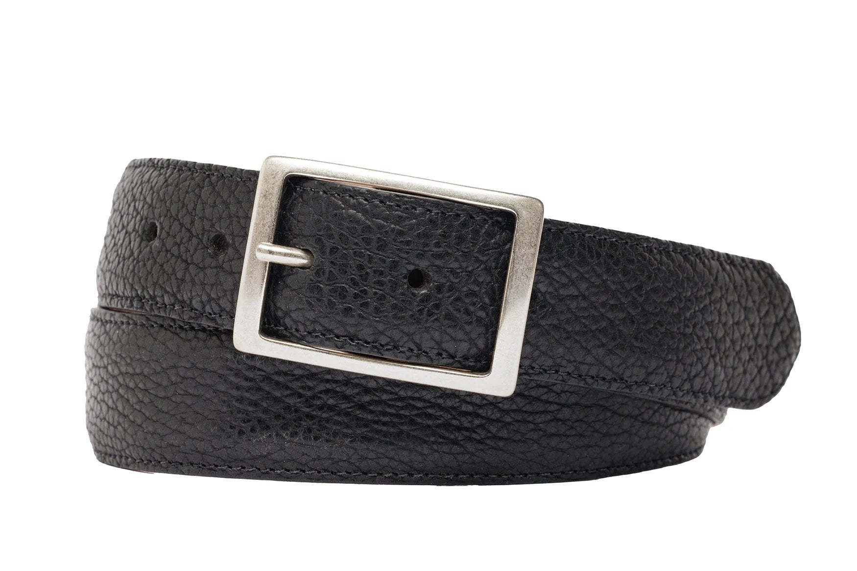 W.Kleinberg - Tucson Bison Belt with Antique Silver Buckle - Black