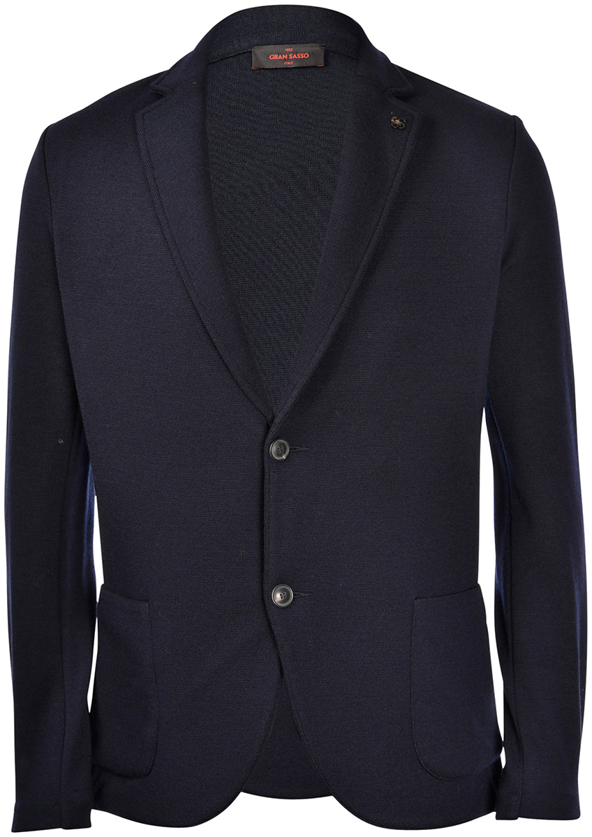 Gran Sasso - Rain Wool Knit Jacket - Navy