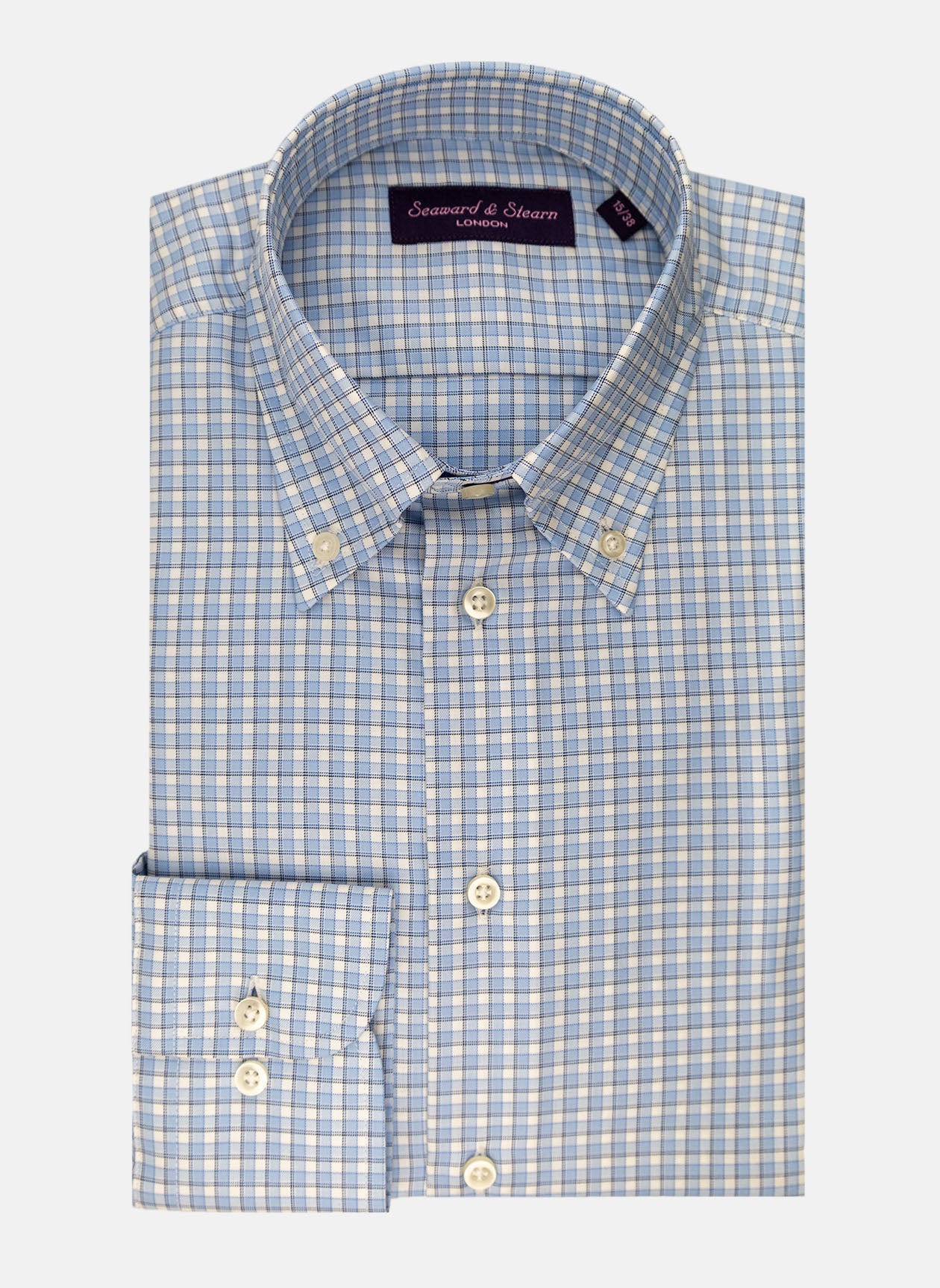 Seaward & Stearn - Blue Micro Check Shirt