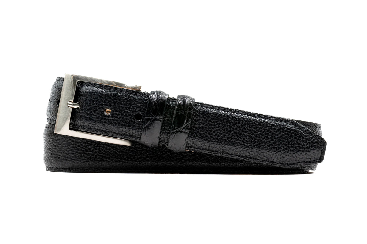 Martin Dingman - Lorenzo Luxe Bridle Leather Belt - Black