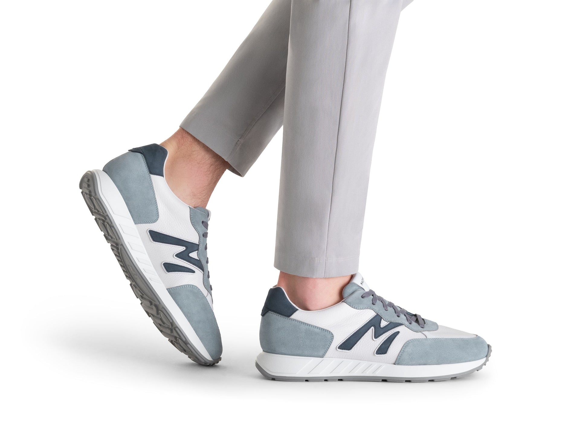 Magnanni - Yoki Sneaker - Sky Blue Suede & Tumbled White