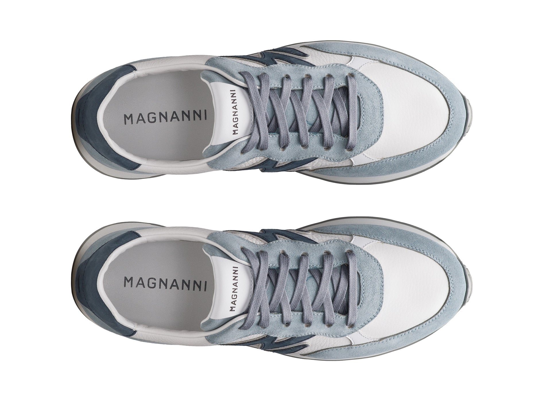 Magnanni - Yoki Sneaker - Sky Blue Suede & Tumbled White