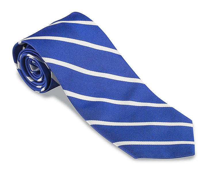 R. Hanauer - Royal/White Buckingham Striped Necktie