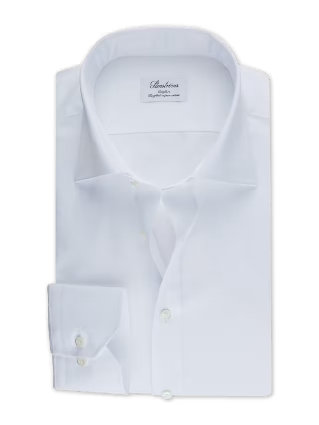 Stenströms - Twill Dress Shirt Classic Fit- White