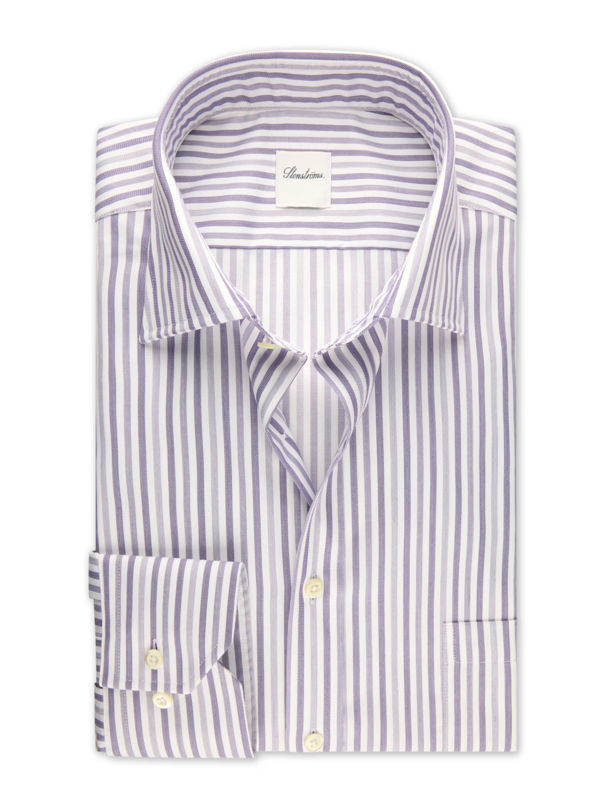 Stenströms - Multi Purple Cotton Two Fold Shirt