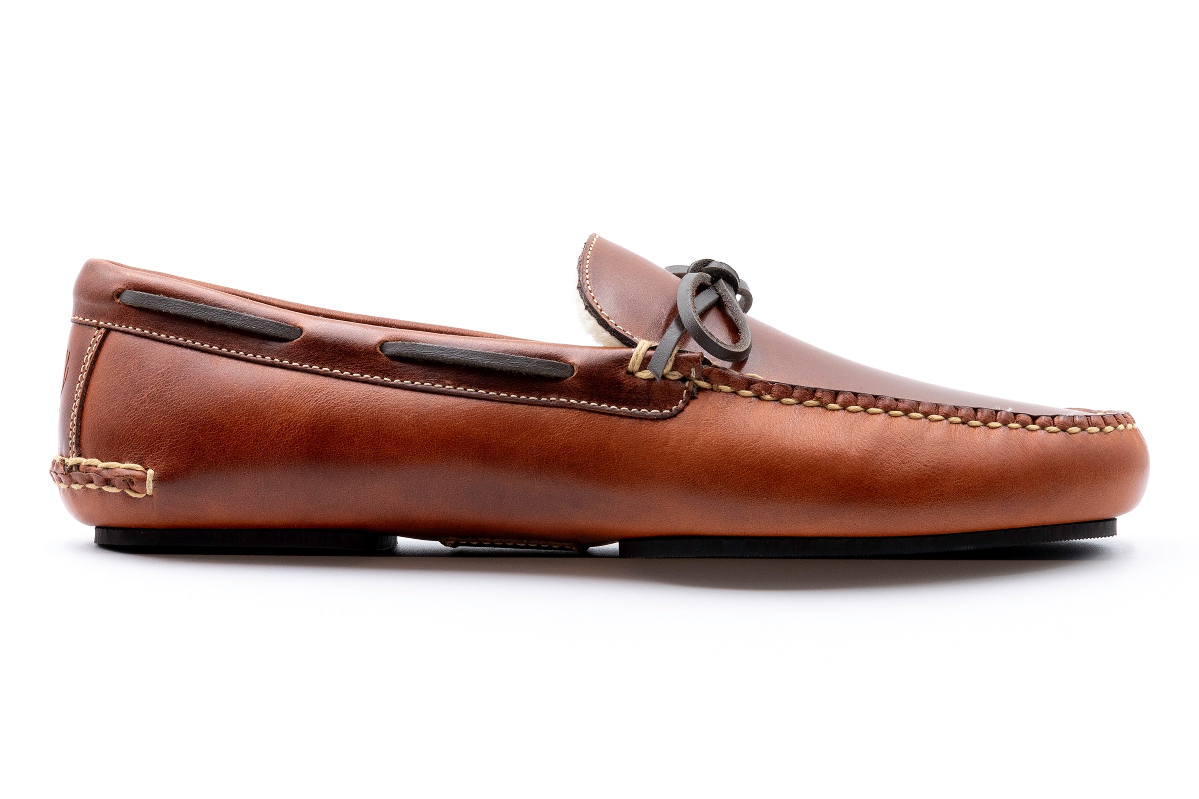 Martin Dingman - Old Row Oiled Saddle Leather Slippers - Cigar