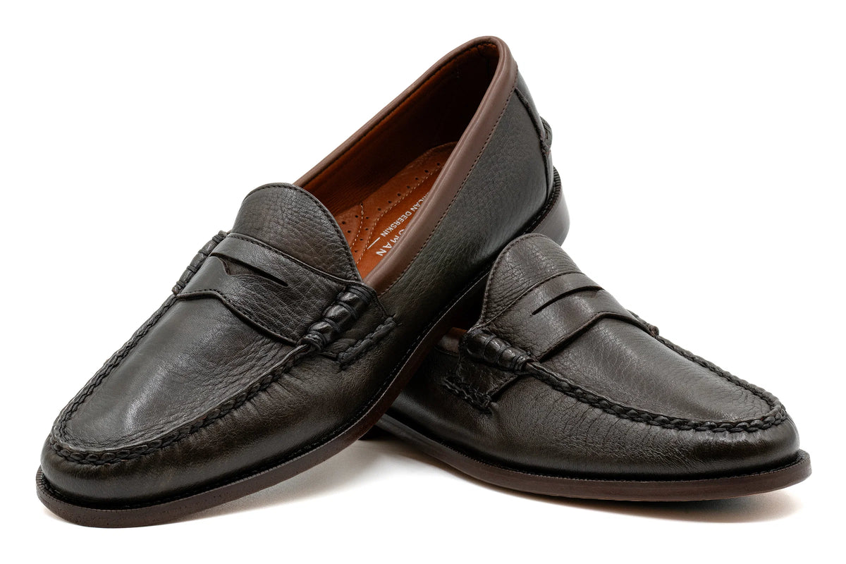 Martin Dingman - Jacob American Deerskin Penny Loafers - Walnut