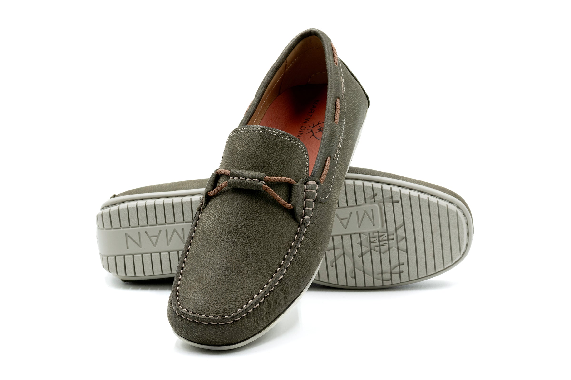 Martin Dingman - Bermuda Nubuck Leather Braided Loafers - Moss