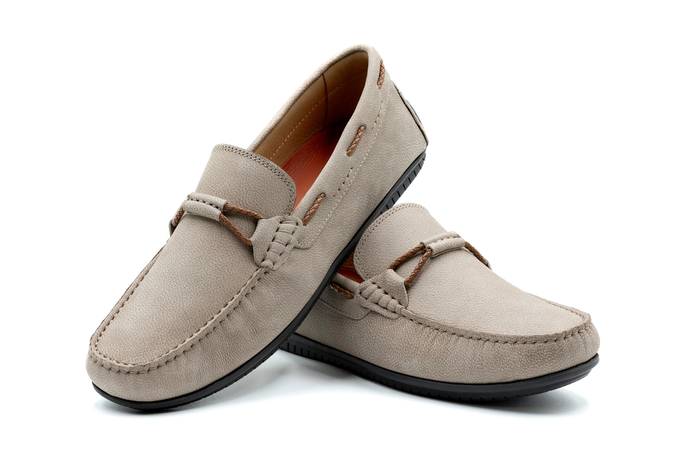 Martin Dingman - Bermuda Nubuck Braided Loafers - Putty