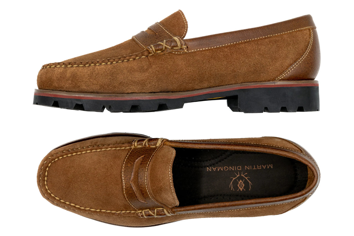 Martin Dingman - Jackson Suede Penny Loafer - French Roast Suede