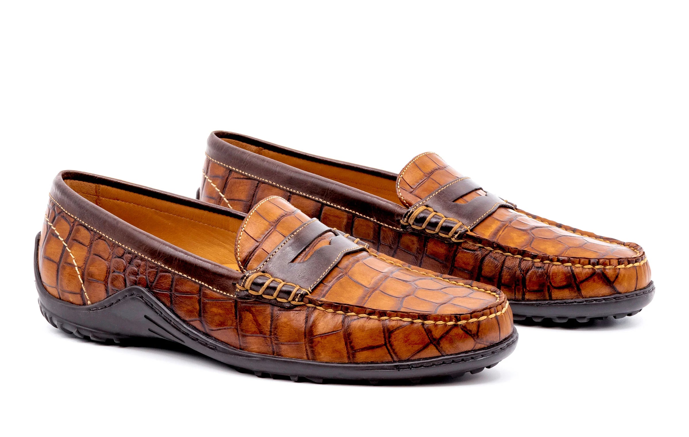 Martin Dingman - Bill Alligator Grain Leather Penny Loafer