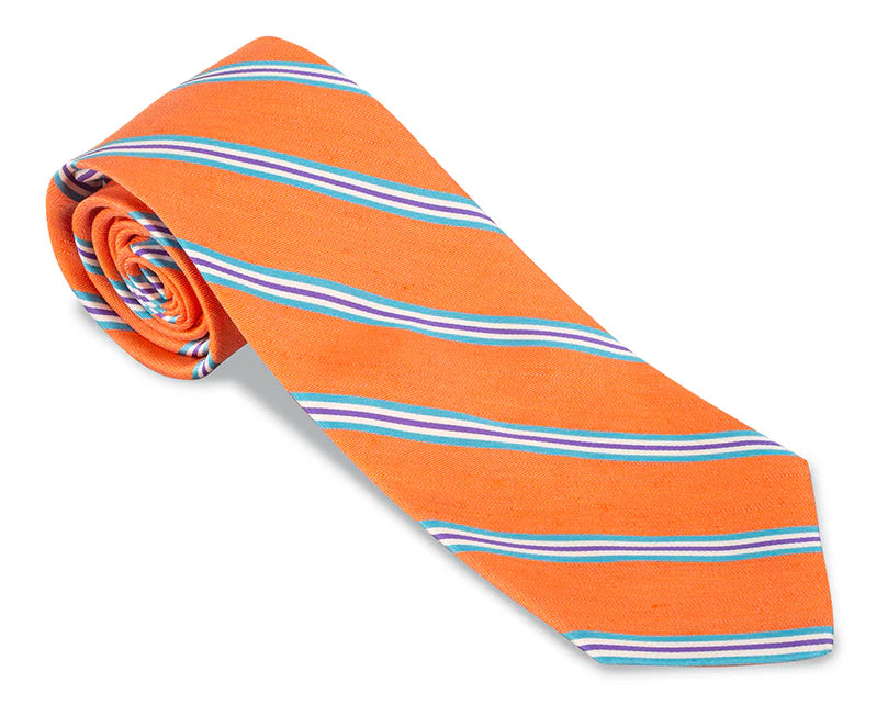 R. Hanauer - Orange Falcon Stripes Necktie
