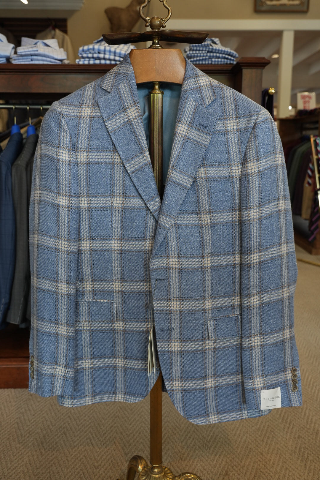 Jack Victor - McAllen Sport Coat - Blue Brown Plaid