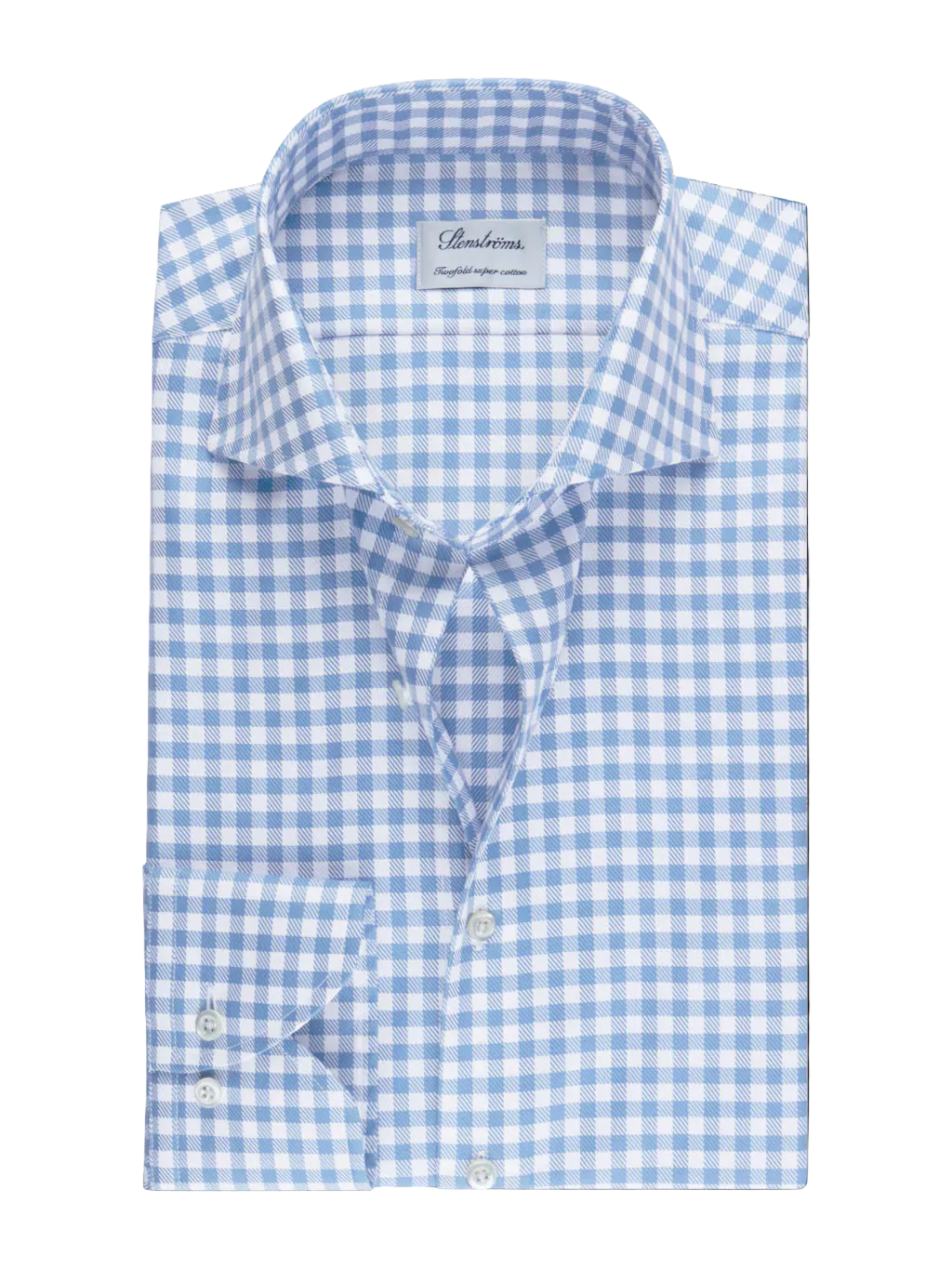 Stenströms - Gingham Dress Shirt - Sky Blue