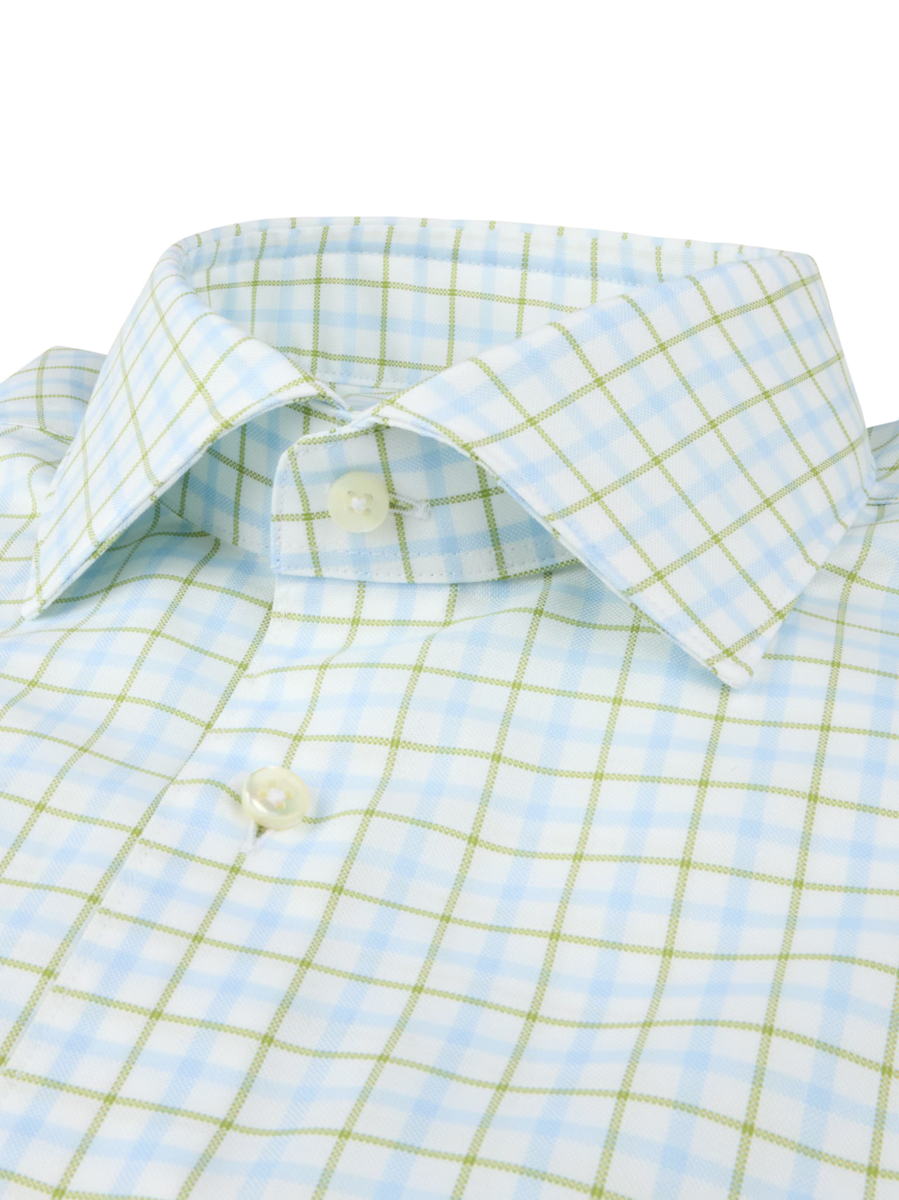 Stenströms - Light Green Checked Oxford Shirt