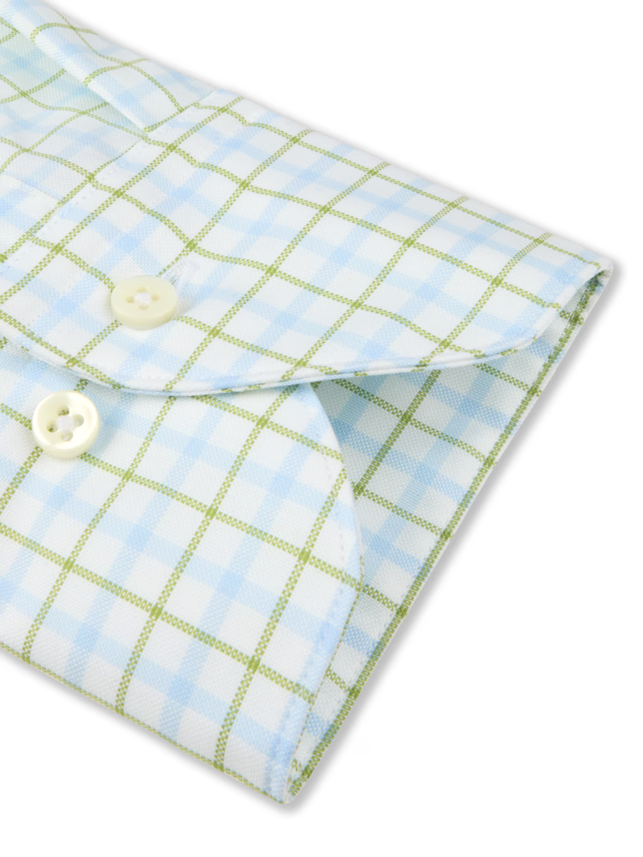 Stenströms - Light Green Checked Oxford Shirt
