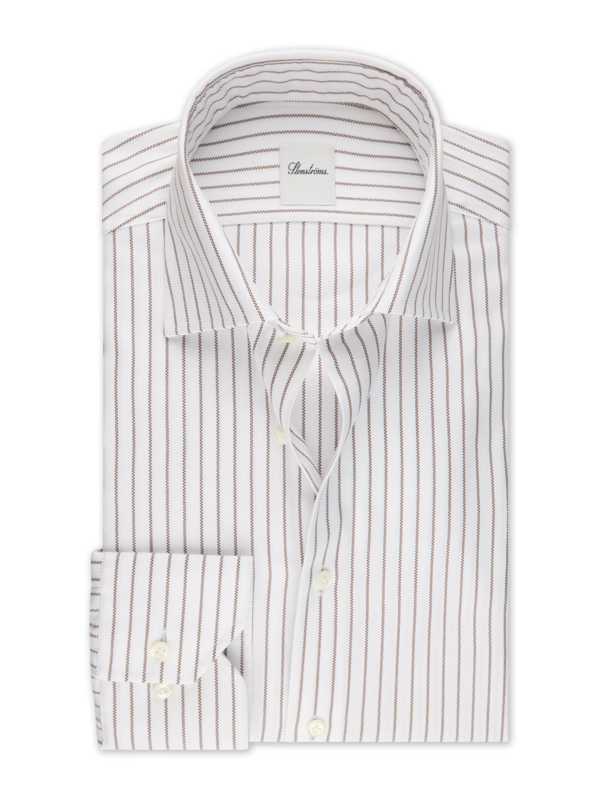 Stenströms - Brown Striped Oxford Shirt