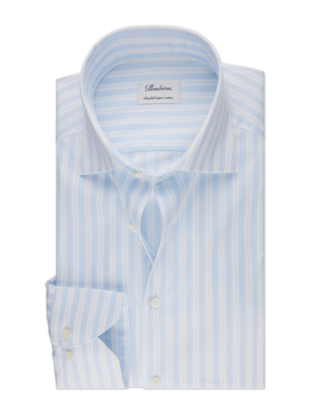 Stenströms - Double Bar Stripe Dress Shirt - Sky Blue
