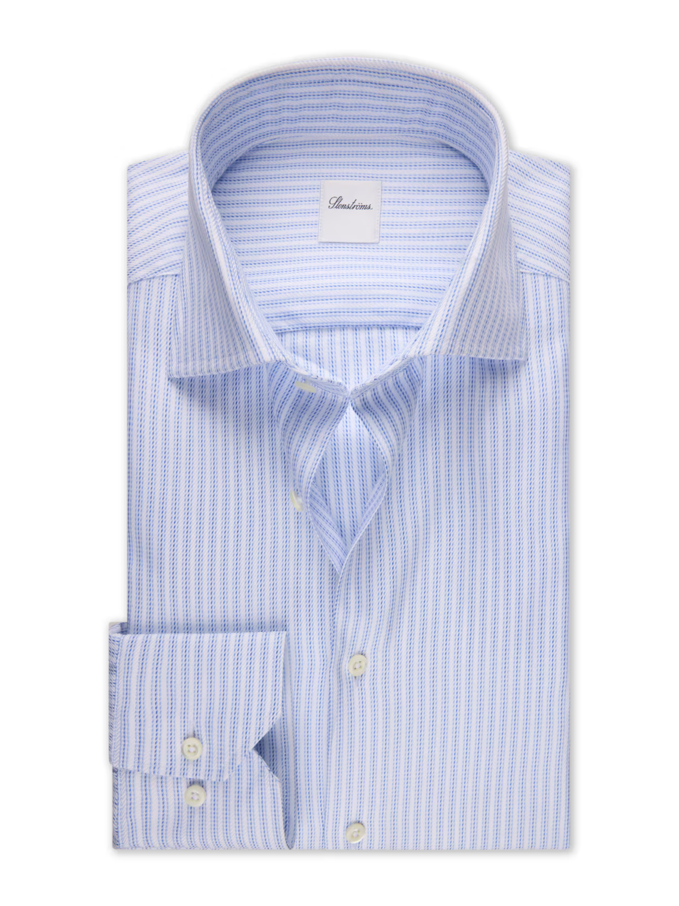 Stenströms - Light Blue Striped Twill Shirt