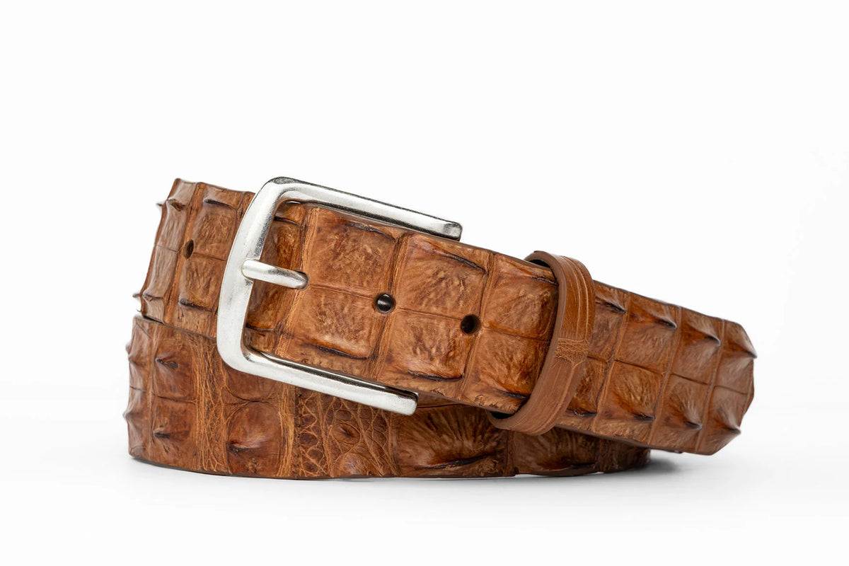 W. Kleinberg - Hornback Crocodile Belt - Cognac