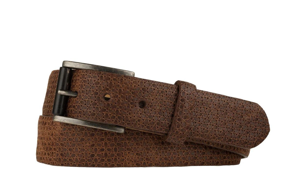 W. Kleinberg - Blue Eyes Belt with Antique Nickel Buckle - Cognac