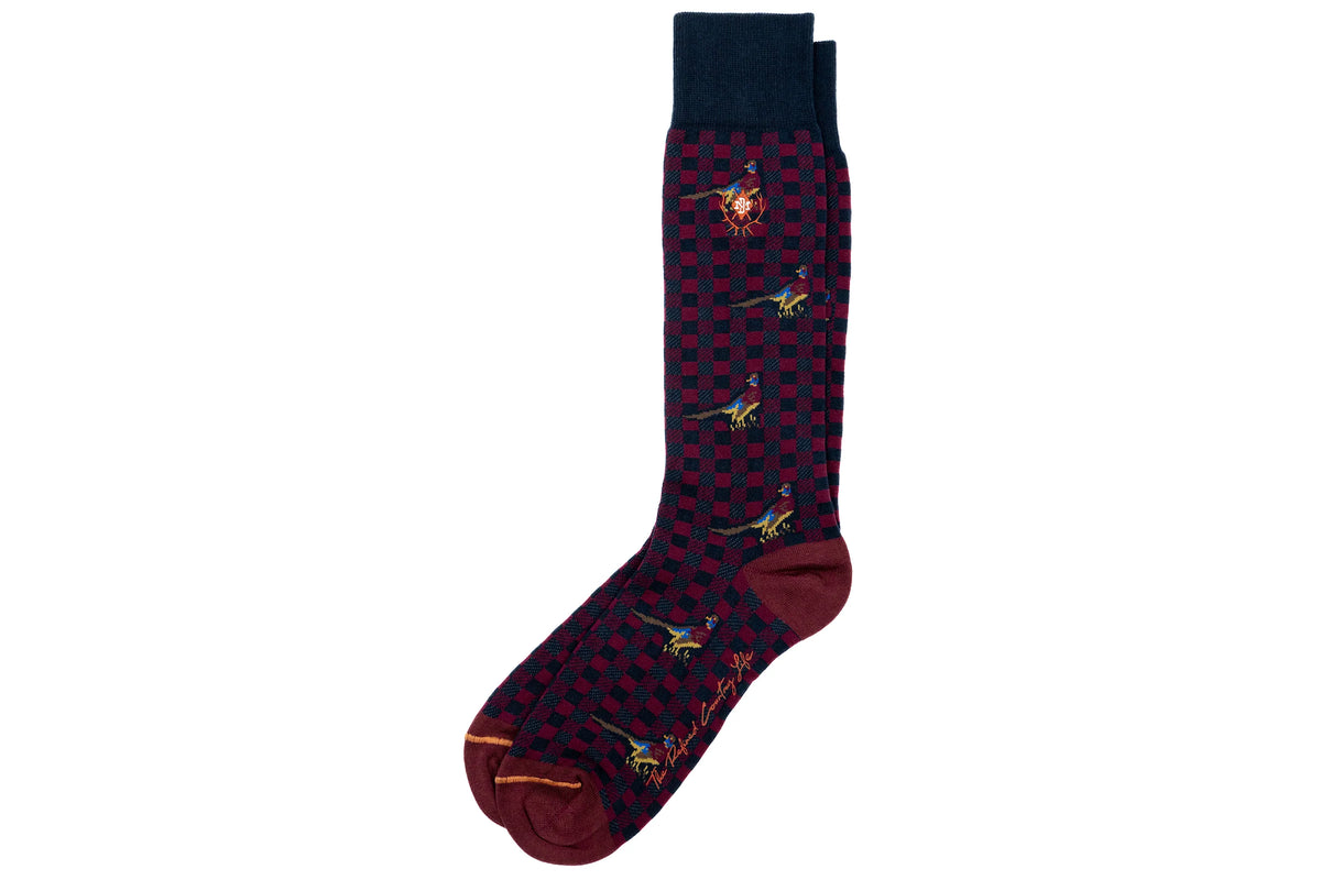 Martin Dingman - Pheasant Peruvian Pima Cotton Socks - Navy