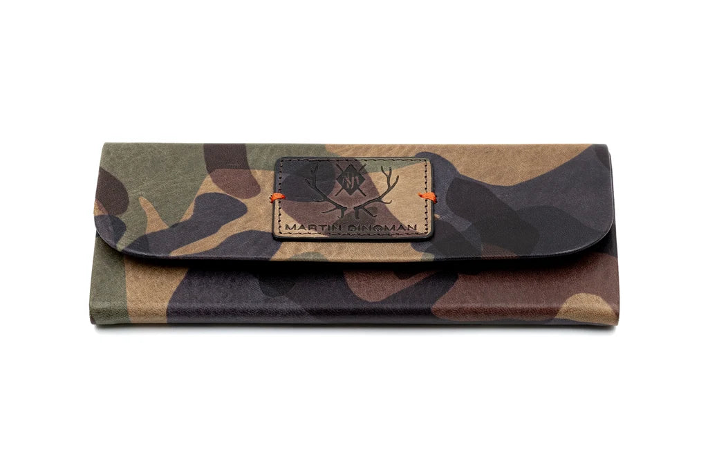 Martin Dingman - Sarasota Italian Saddle Leather Eyeglass Case - Grey Camo
