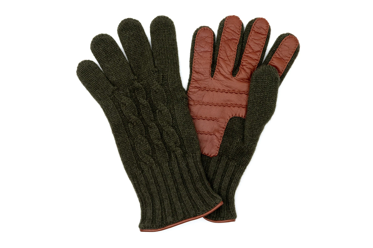 Martin Dingman - Cashmere Cable Lamb Gloves - Pine