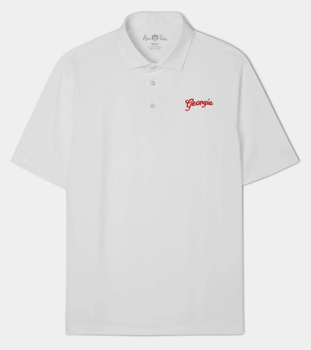 Alan Paine - Georgia Script™ Rockbourne Performance Polo - White