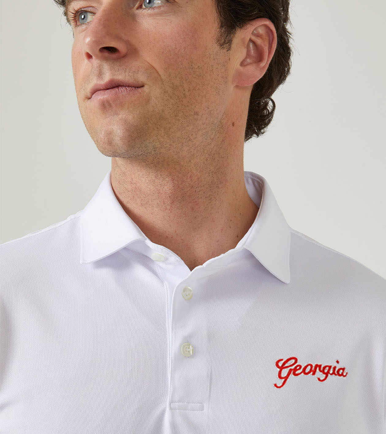 Alan Paine - Georgia Script™ Rockbourne Performance Polo - White
