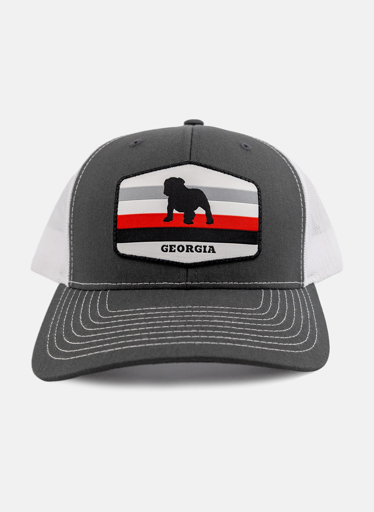 Bulldog Stripe Richardson Hat - Dark Grey/White