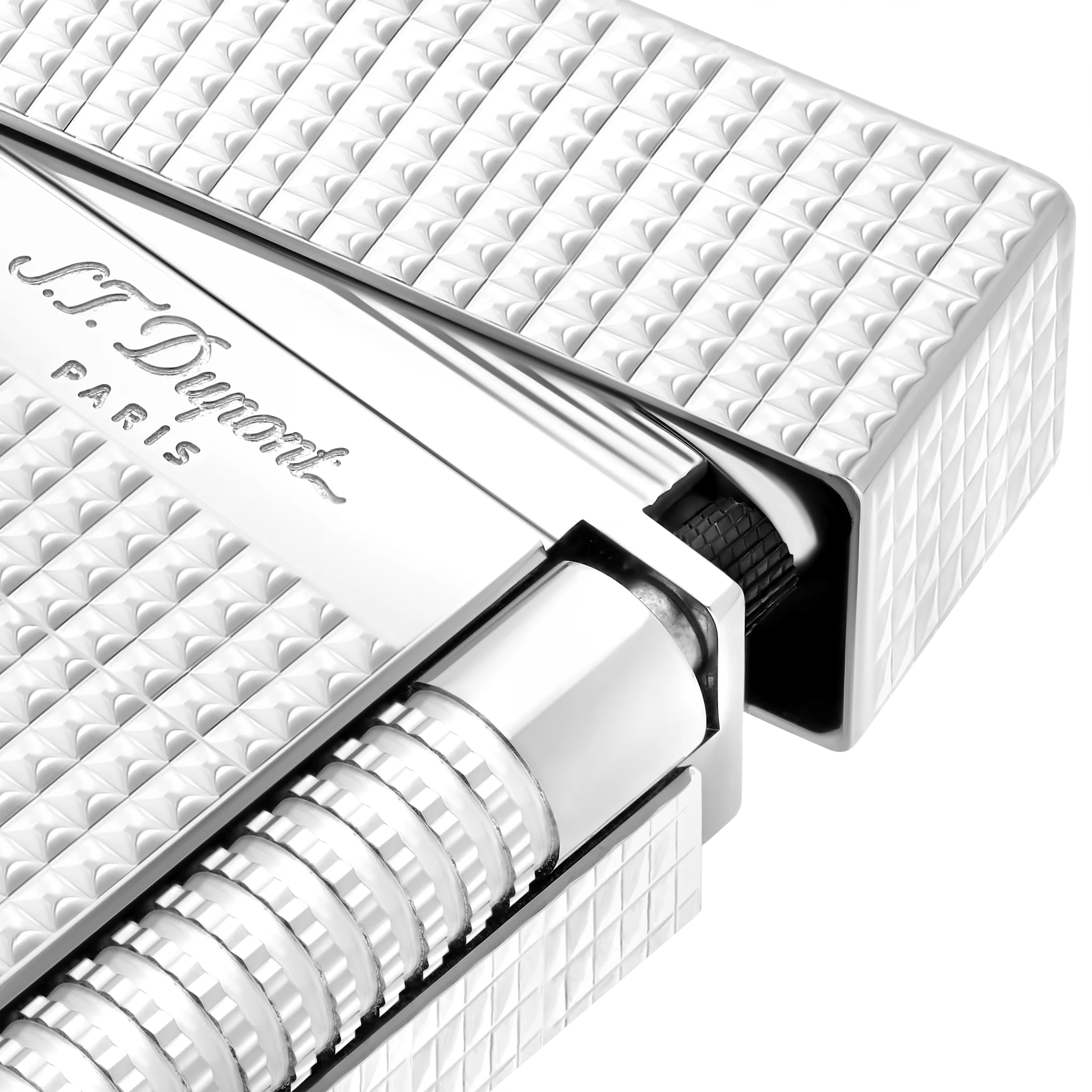 S.T. Dupont - New Le Grand Dupont Palladium Diamond Head Lighter - Perfect Ping