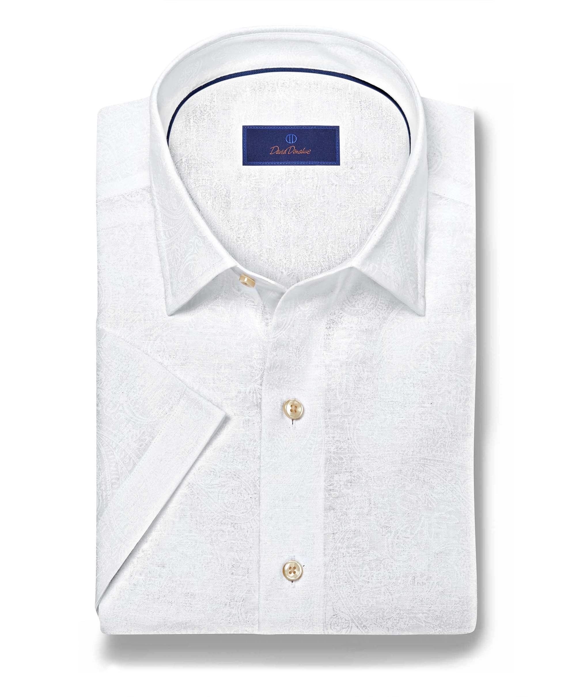 david donahue dress shirt Trim fit Front button pink dress with red noindex COLOR:Burgundy/Gold