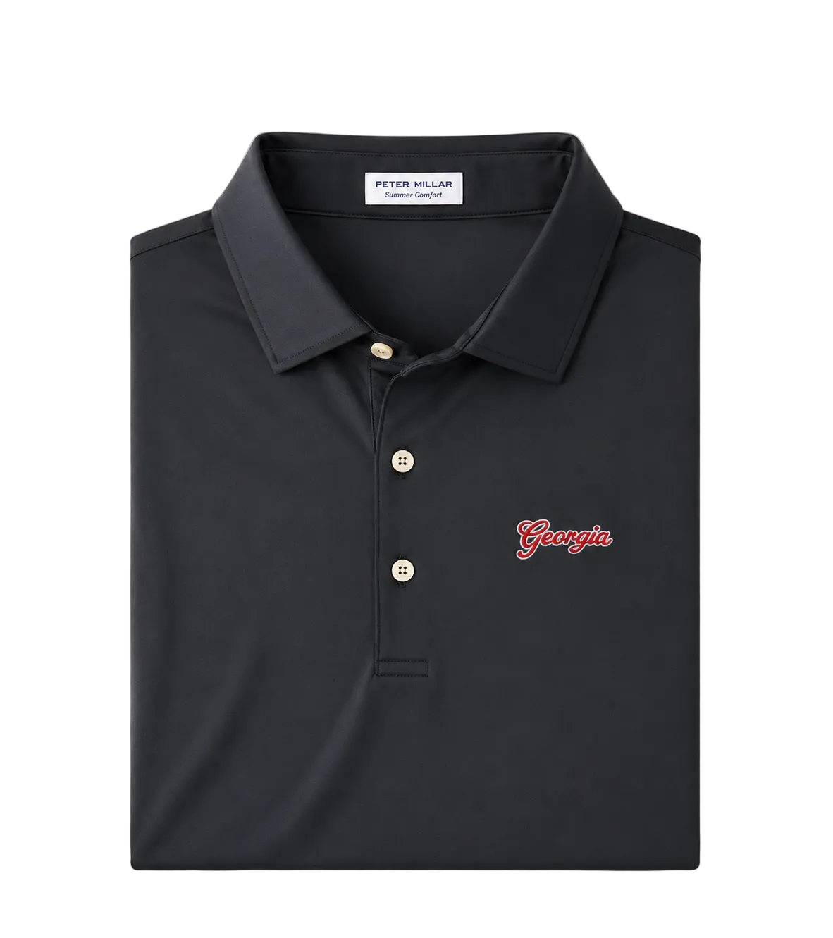 Peter Millar - Georgia Script Solid Performance Jersey Polo - Black