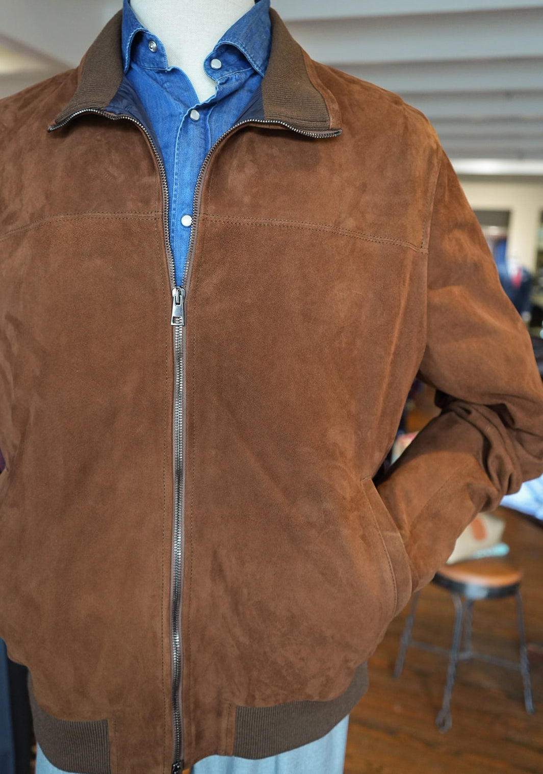 Hagen - Bernardus Suede Bomber - Tobacco