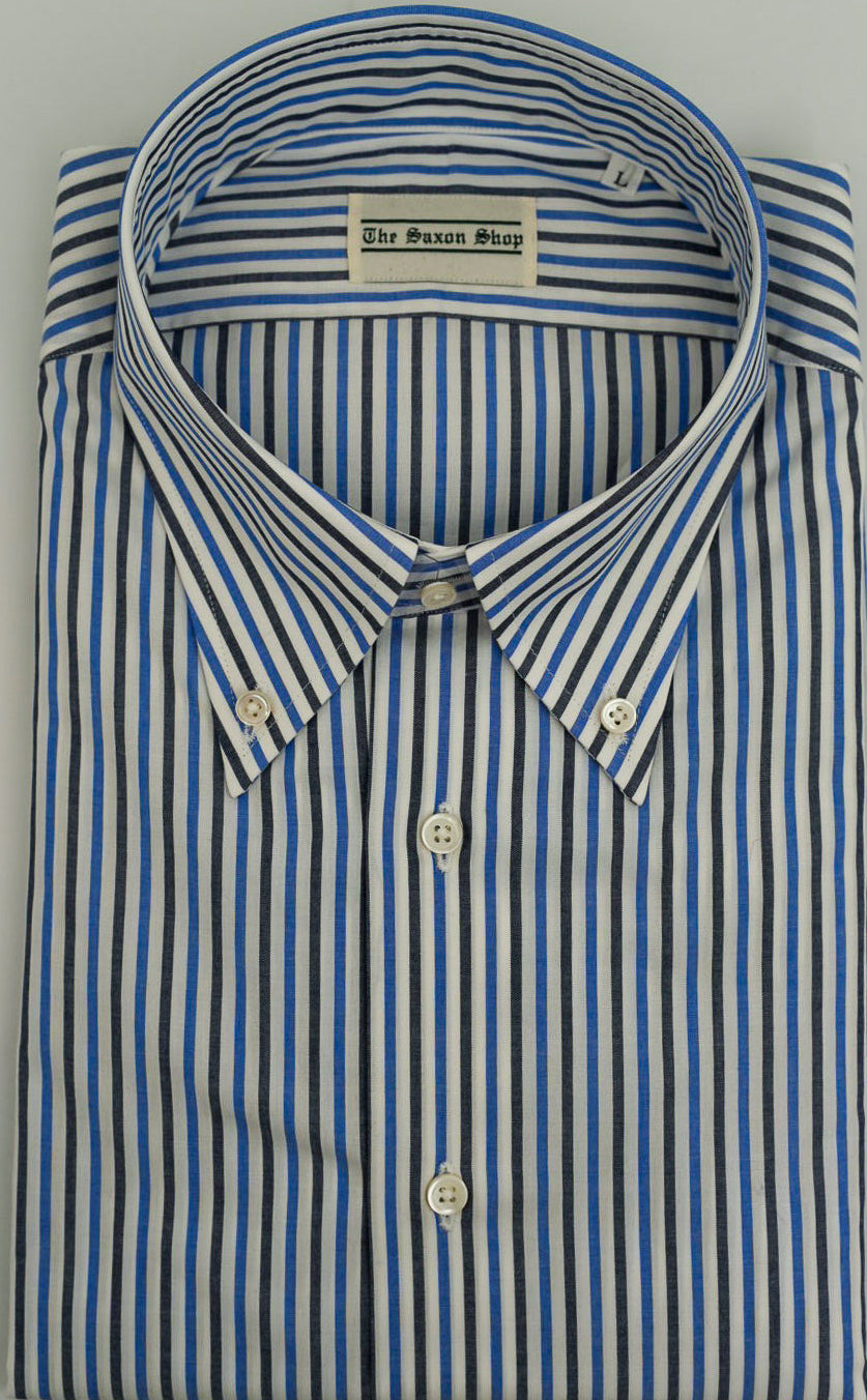 The Saxon Shop - Royal Double Stripe - Navy & Blue Mix