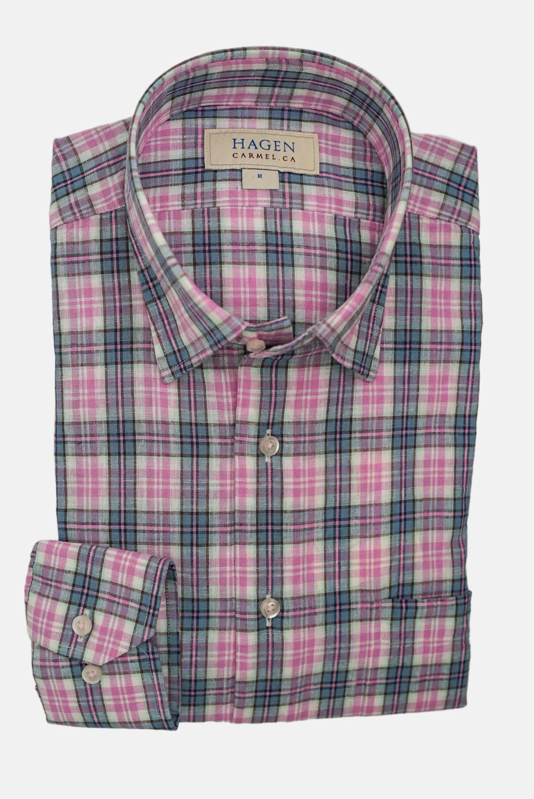 Hagen - Washed Pink Summer Plaid Sports Shirt