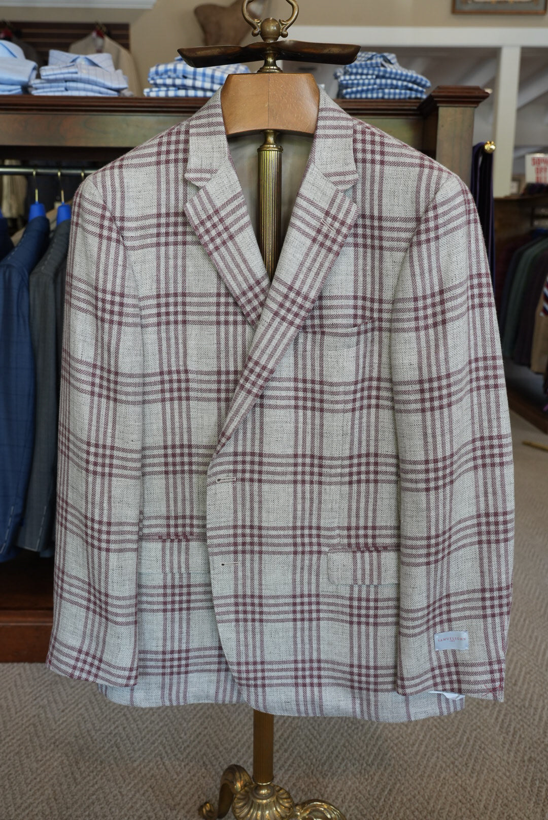 Samuelsohn - Rouge Red Windowpane Sport Coat - 8J702J