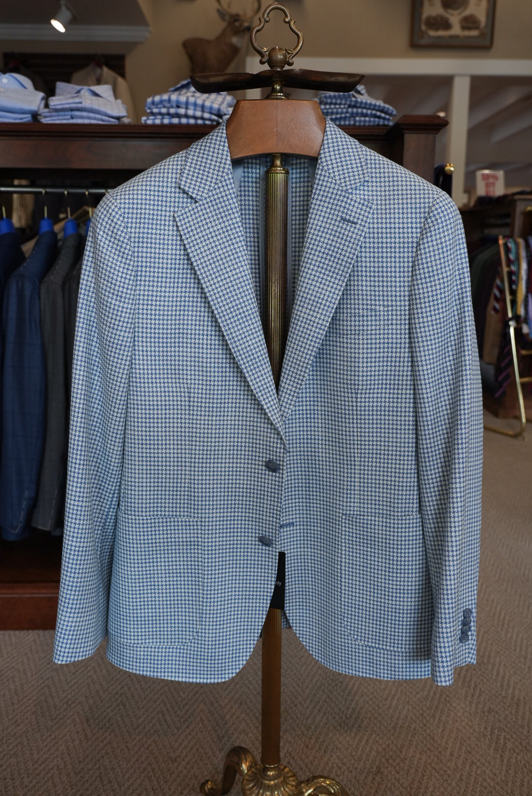 Paul Betenly - Blue/Cream Hounds Tooth