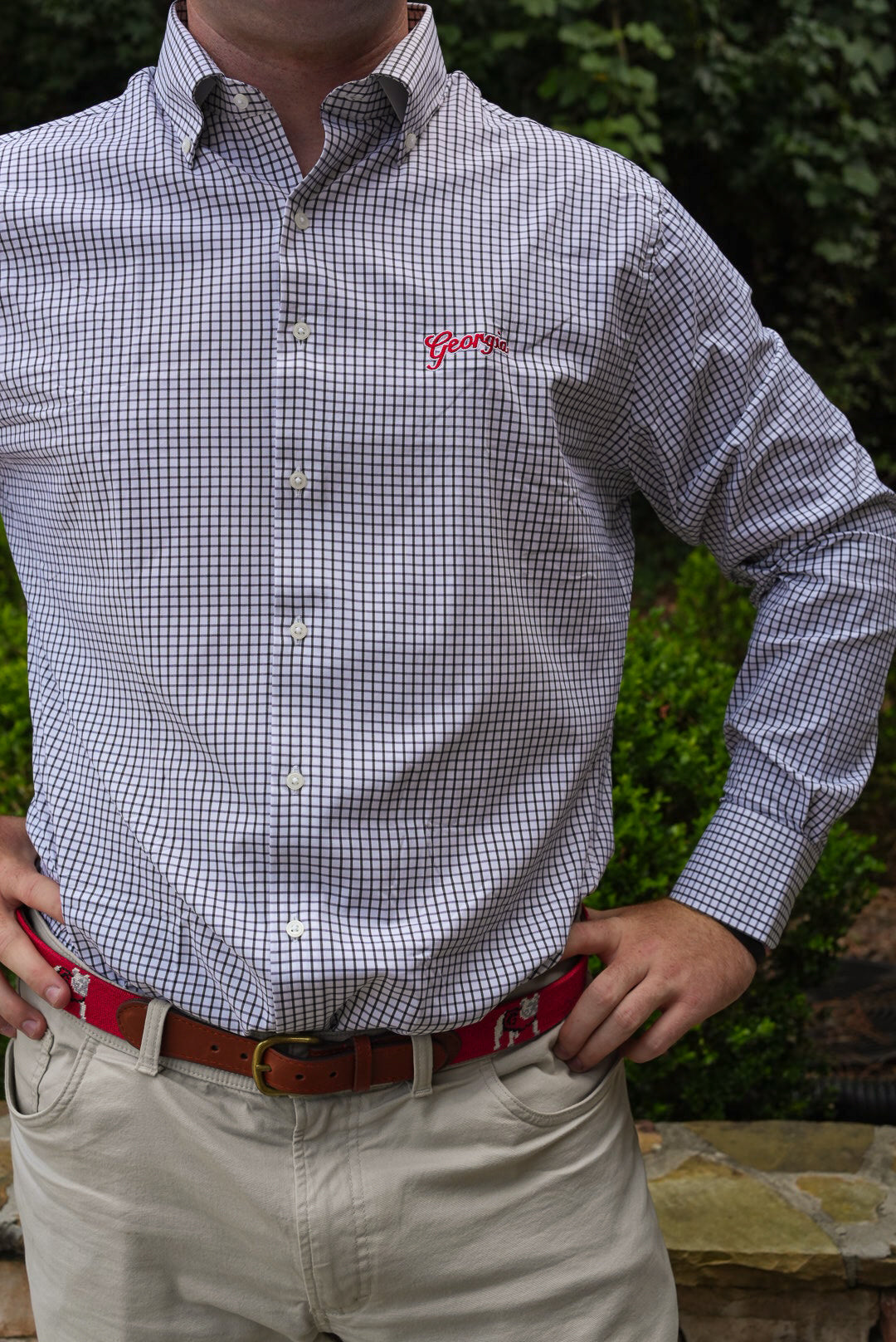 Peter Millar - Georgia Script Hanford Performance Twill Sport Shirt - Black