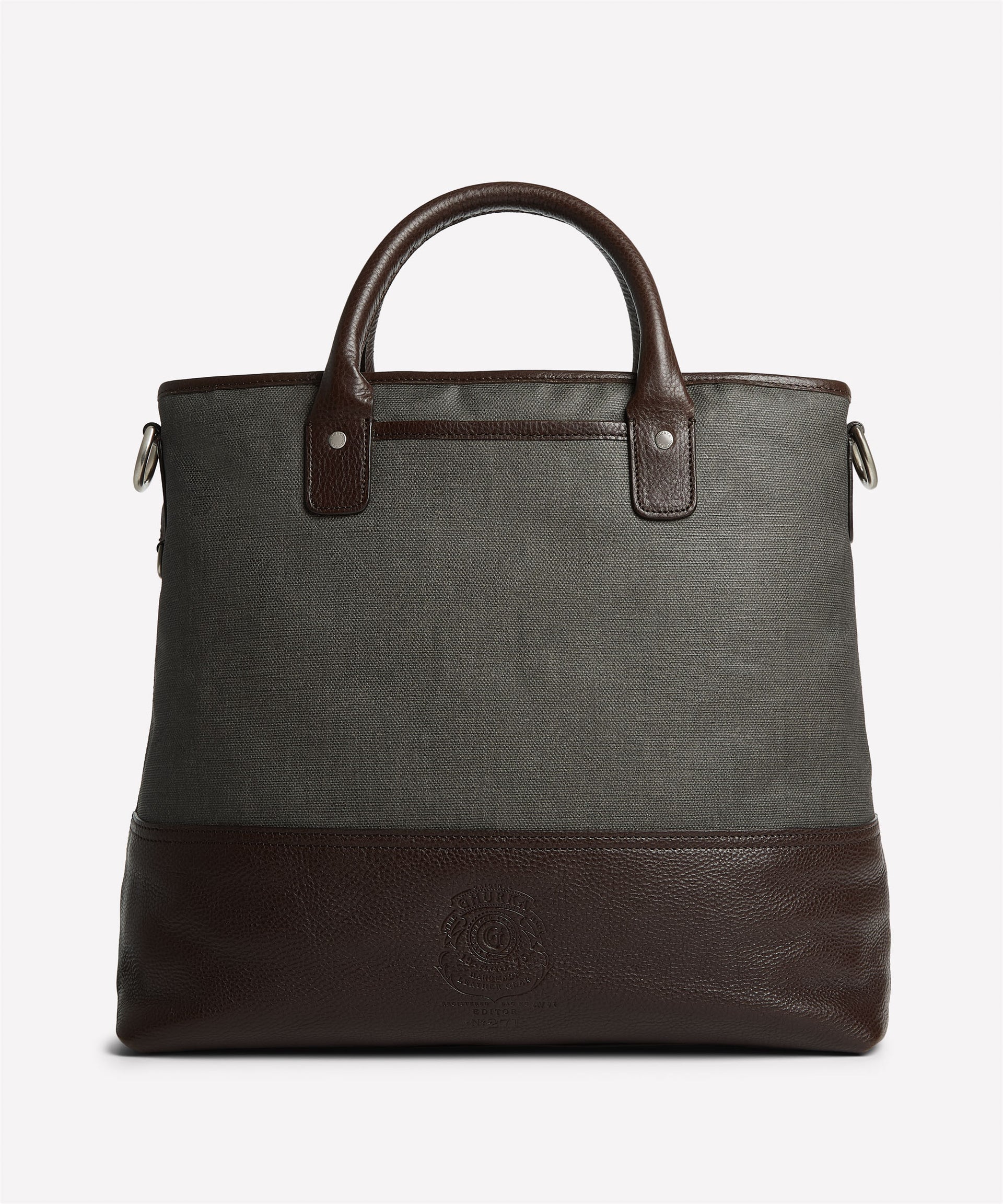 Ghurka - Editor No.271 - Slate Coated Canvas & Vintage Walnut Leather