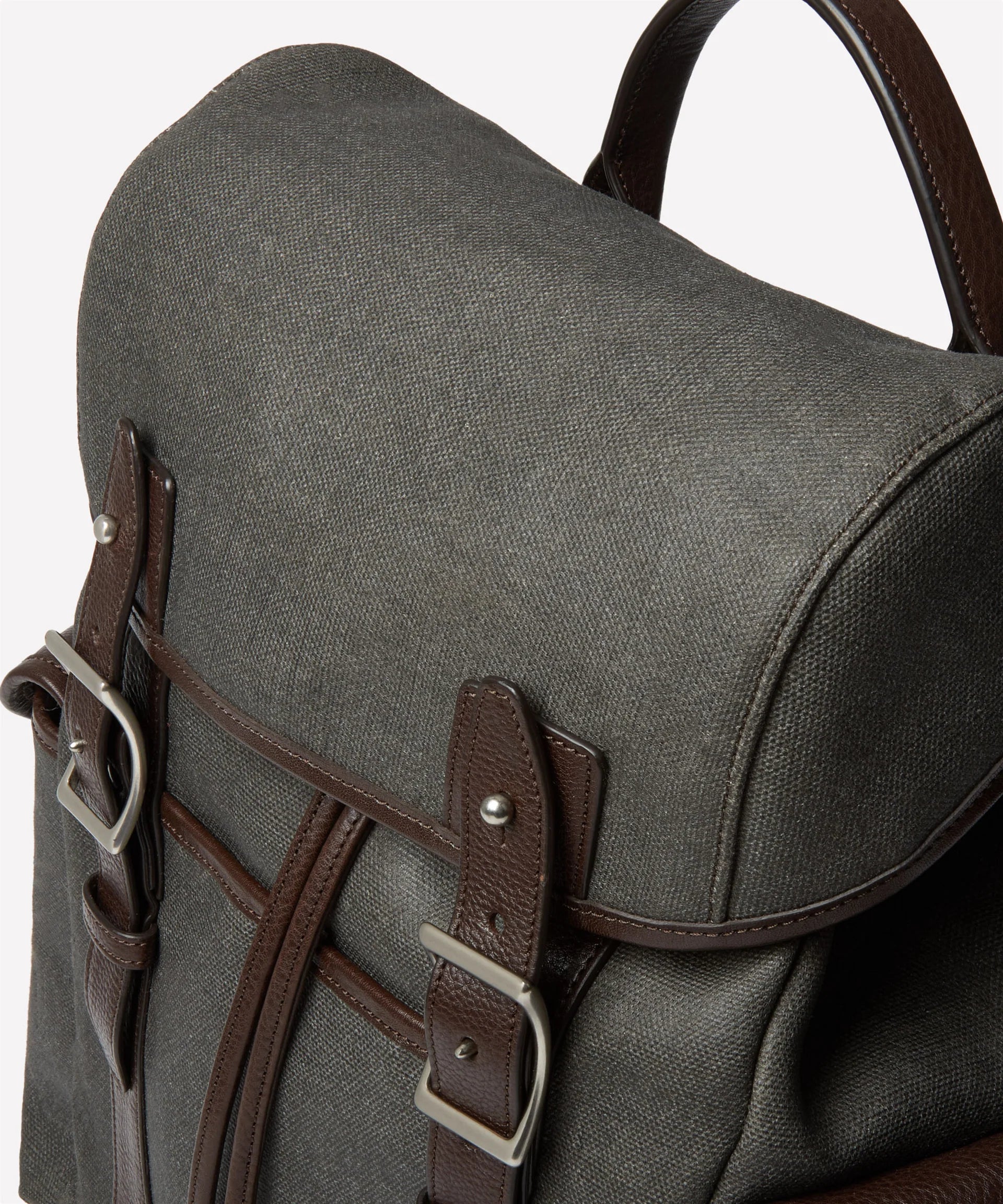 Ghurka - Explorer No.239 - Slate Coated Canvas & Vintage Walnut Leather