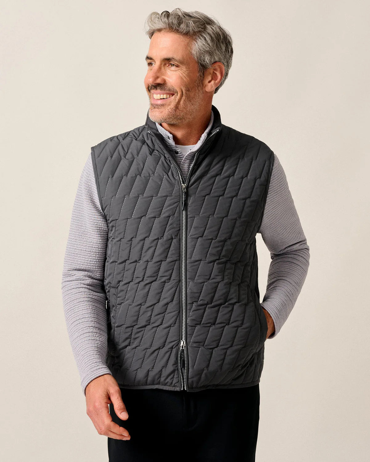 Johnnie O - Belfry Quilted Puffer Vest - Dark Grey