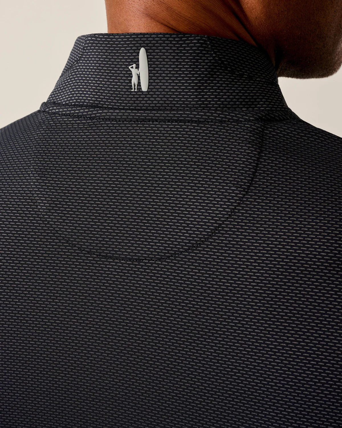 Johnnie O - Jamie Jacquard Helmet Stretch 1/4-Zip Pullover - Black Seal